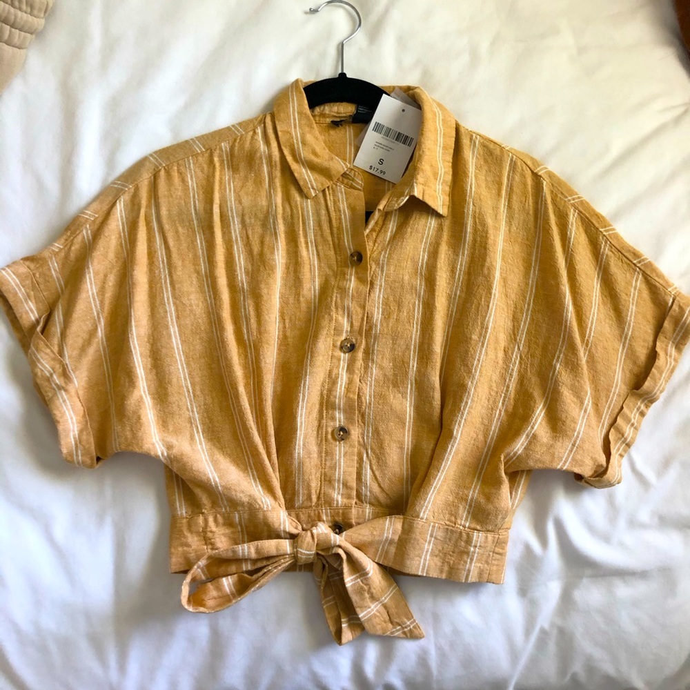 Mustard yellow crop top